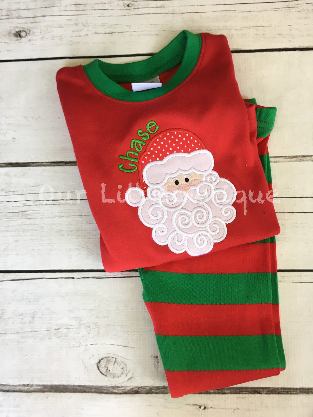 PRE-ORDER Santa Pajamas - Christmas Pajamas - Santa PJS- Girls Christmas Pajamas - Boys Christmas Pajamas - Santa Christmas PJs -Matching