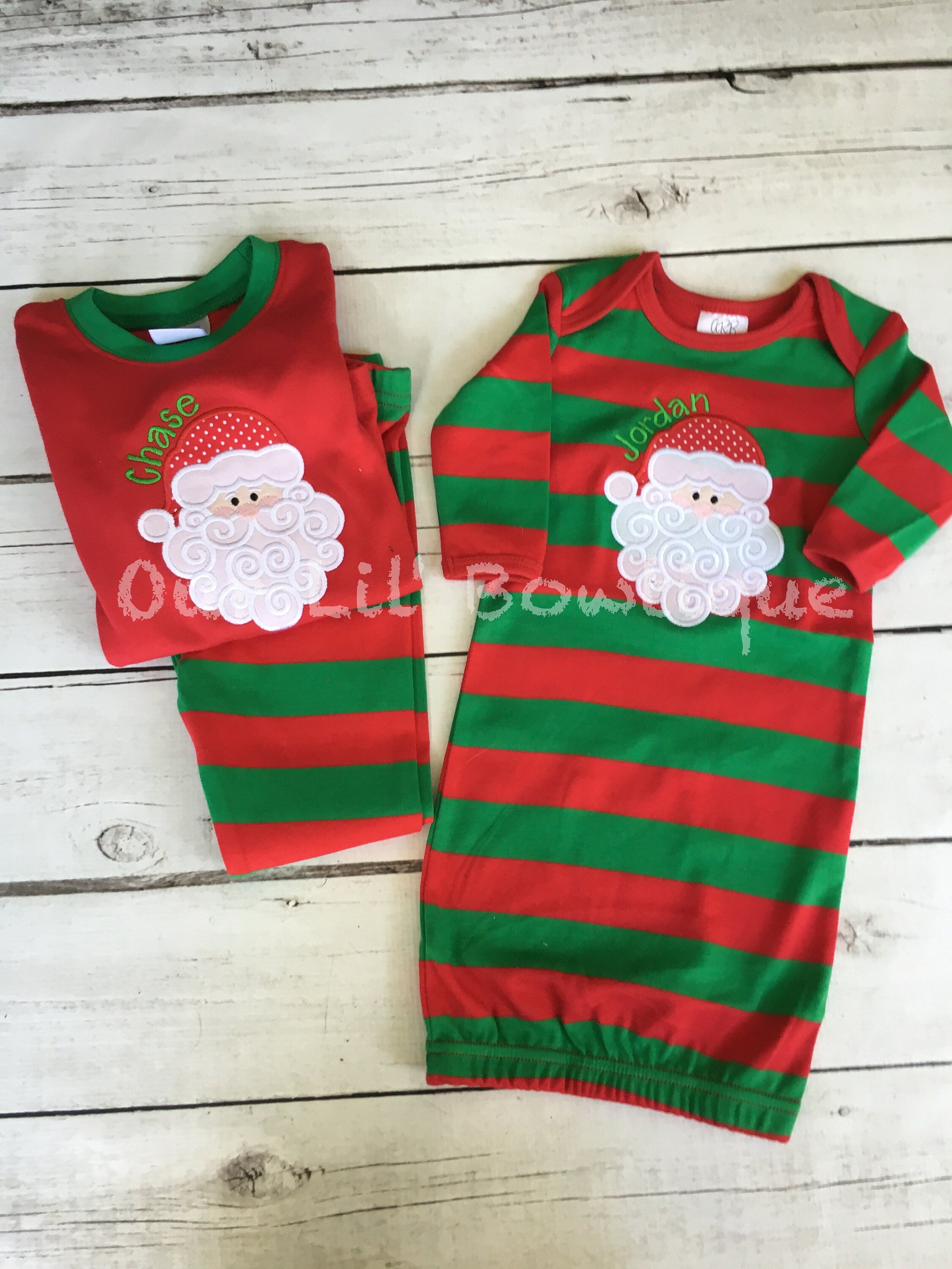PRE-ORDER Santa Pajamas - Christmas Pajamas - Santa PJS- Girls Christmas Pajamas - Boys Christmas Pajamas - Santa Christmas PJs -Matching