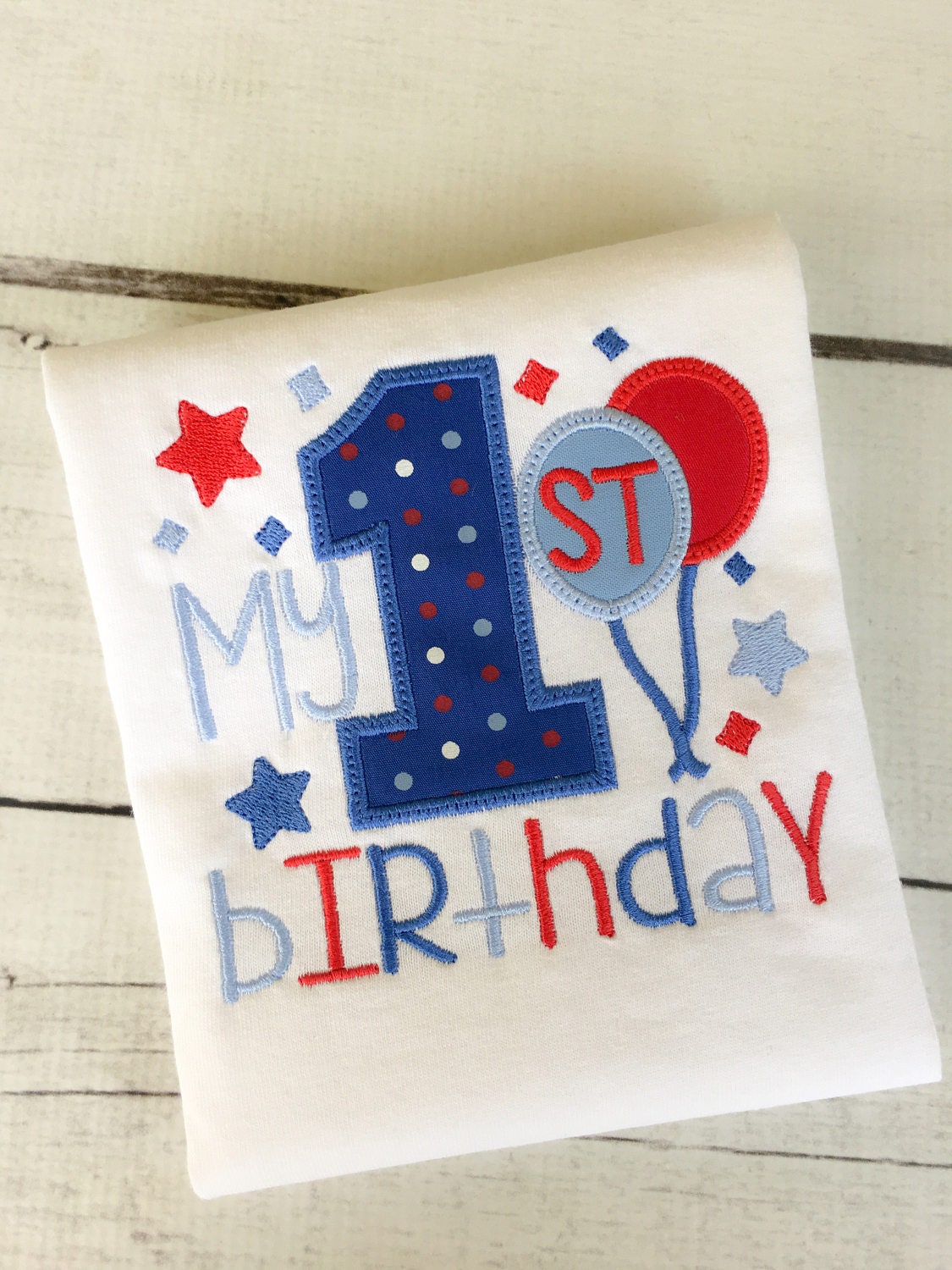 Personalized Boys Birthday Shirt: Balloons & Age