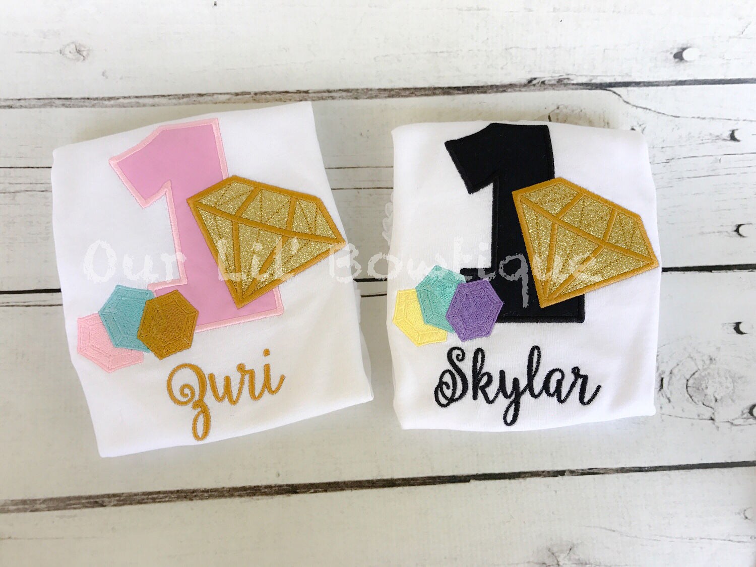 She's A Gem Birthday- Gem Birthday - Birthday Shirt - Personalized Birthday Shirt - Girl - First Birthday - Diamonds- Gem 1st Birthday