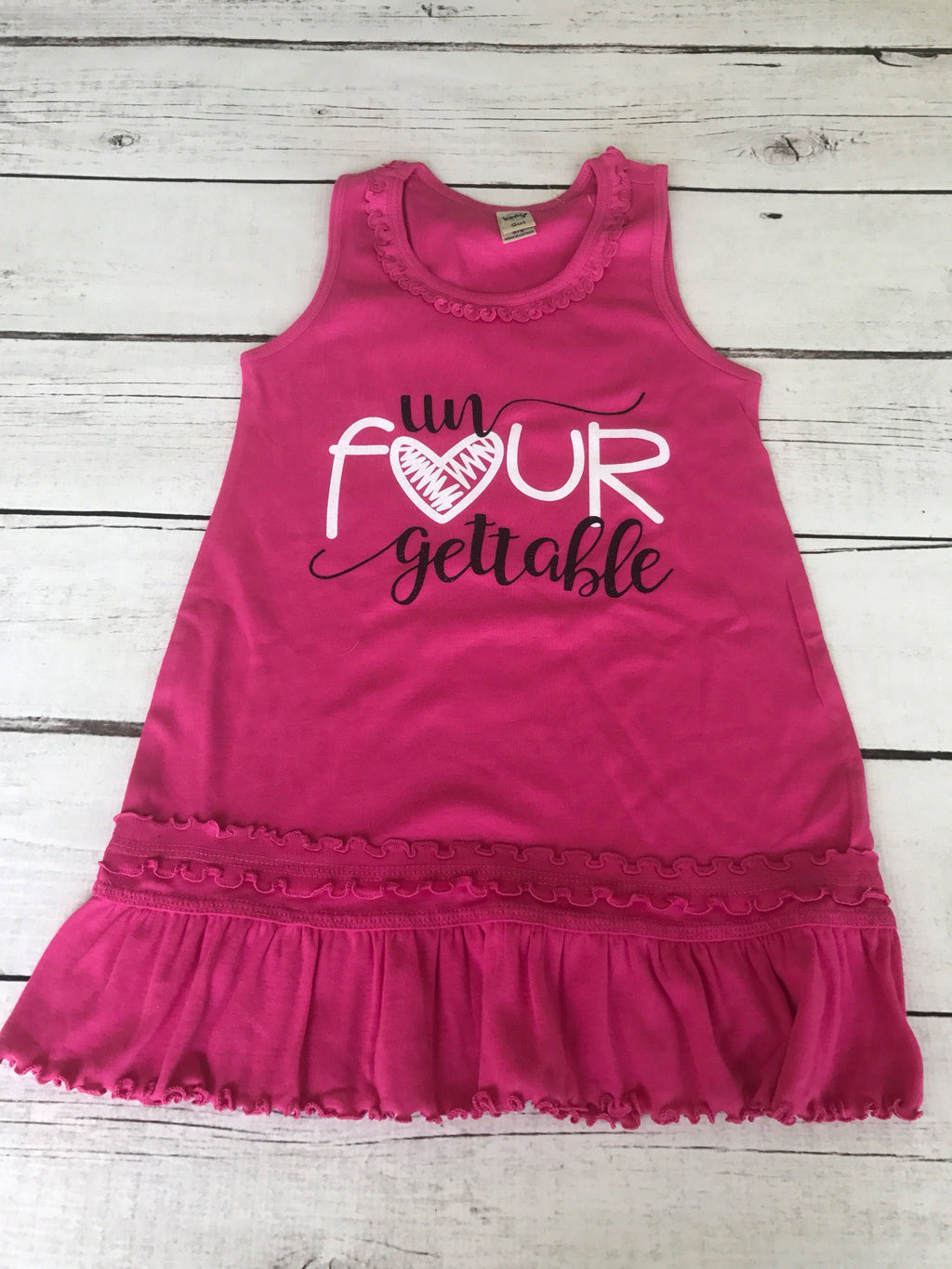 UnFOURgettable 4th Birthday Dress: Custom Embroidered Outfit