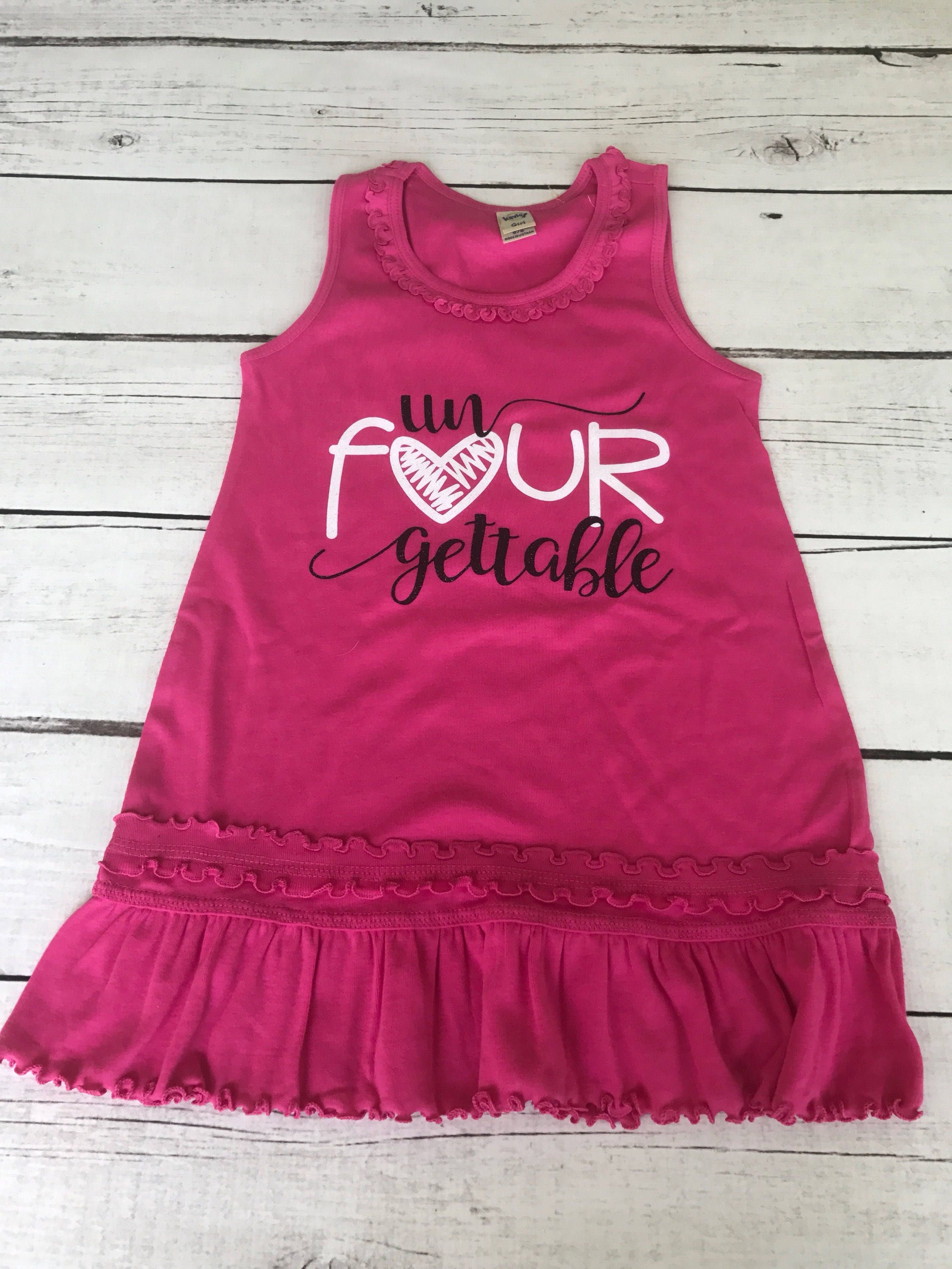 UnFOURgettable 4th Birthday Dress: Custom Embroidered Outfit