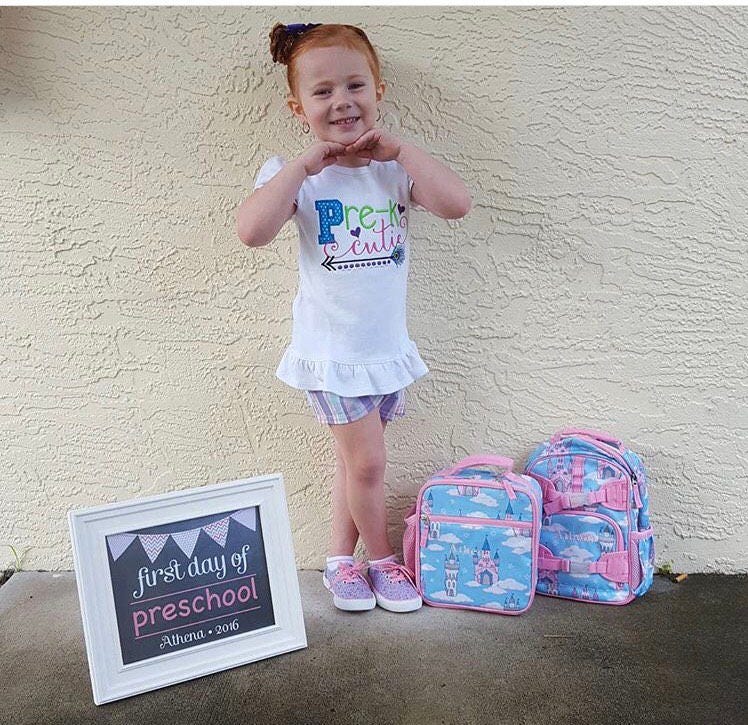 Pre-K Cutie - School Shirt - Preschool Shirt - VPK Shirt - School Supplies - Kindergarten Shirt - Girl Back to School - School Cutie-Peacock