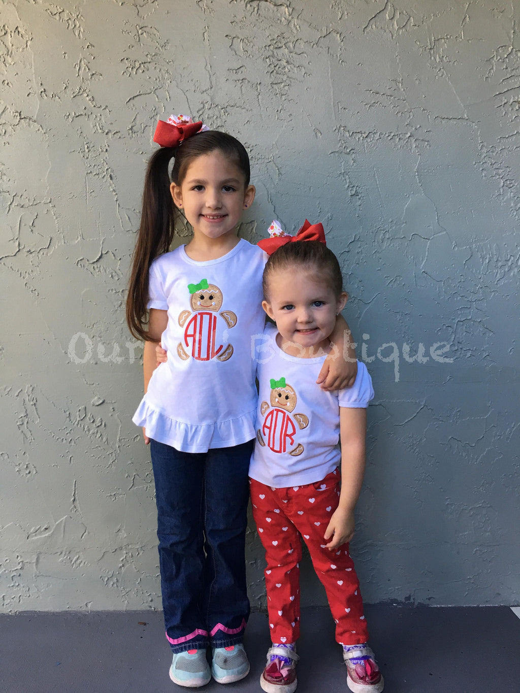 Gingerbread Christmas Applique Shirt or Dress: Monogrammed Holiday Outfit