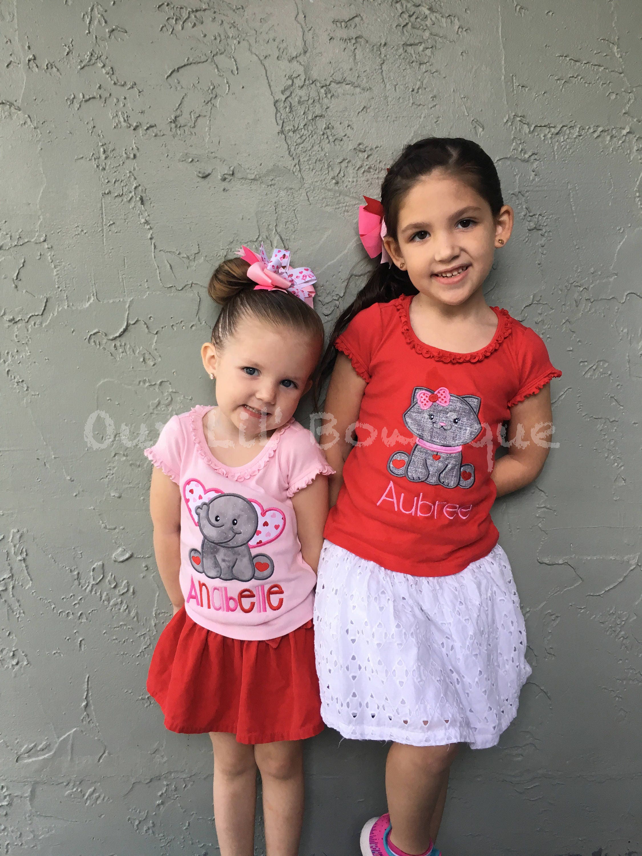 Personalized Valentine Elephant Applique Shirt