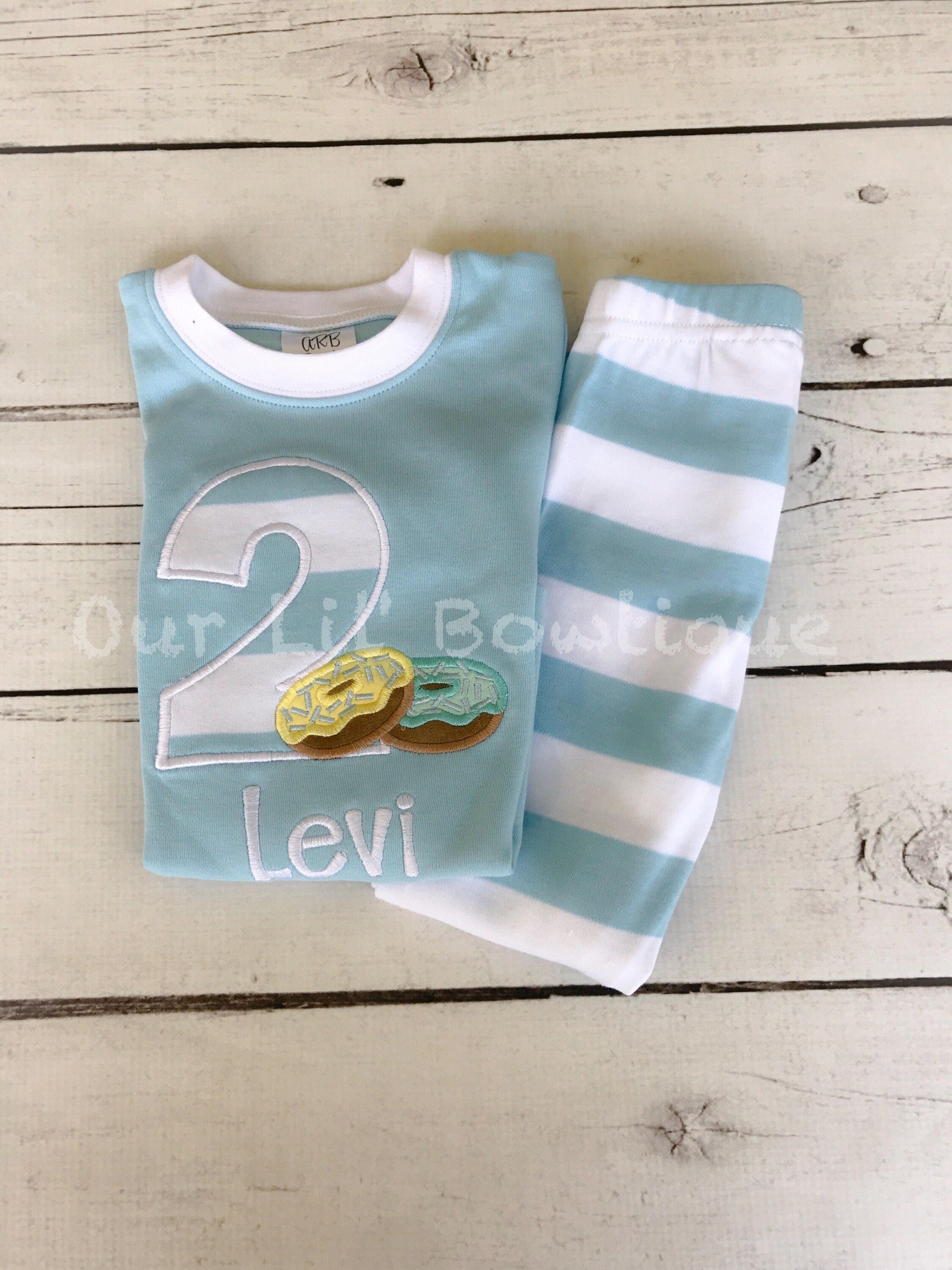 Personalized Donut Birthday Outfit: Appliqué Shirt & Shorts Set