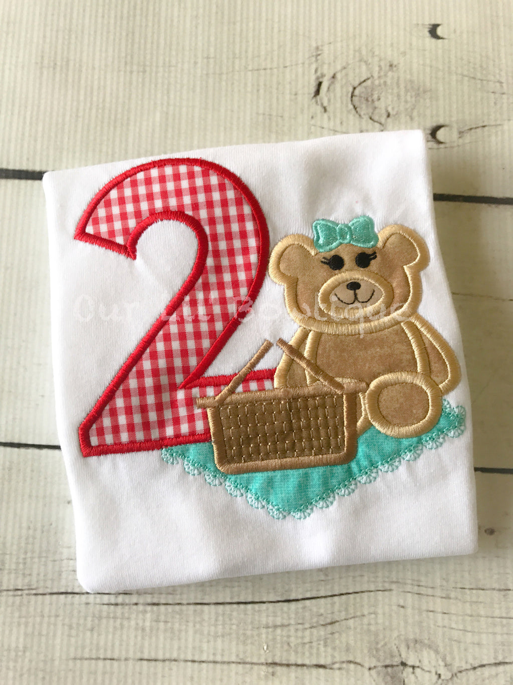 Teddy Bear Picnic Birthday Applique Shirt - Personalized 1st Birthday Outfit