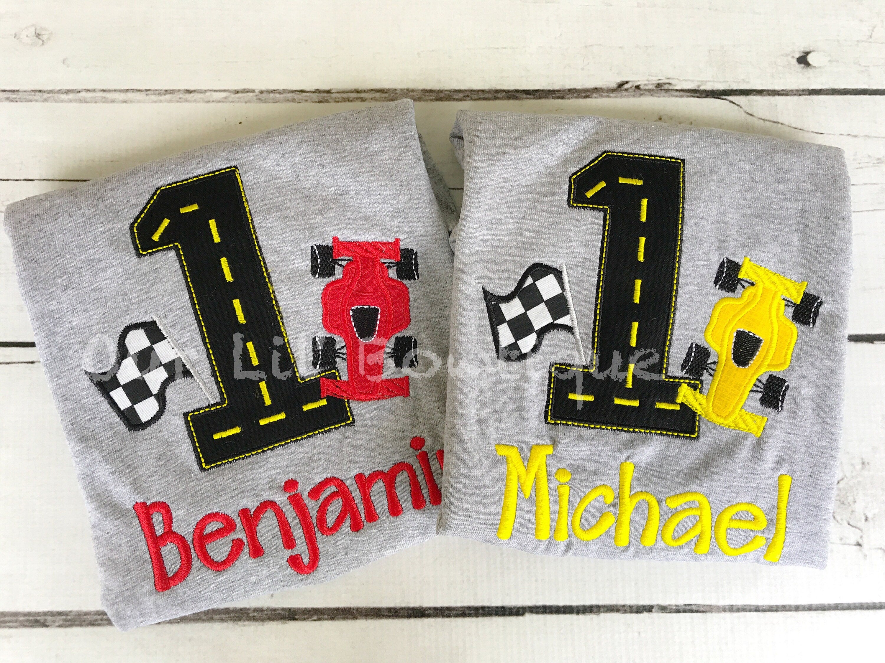 Personalized Race Car Birthday Shirt - Race Track Number Tee - Birthday Shirt