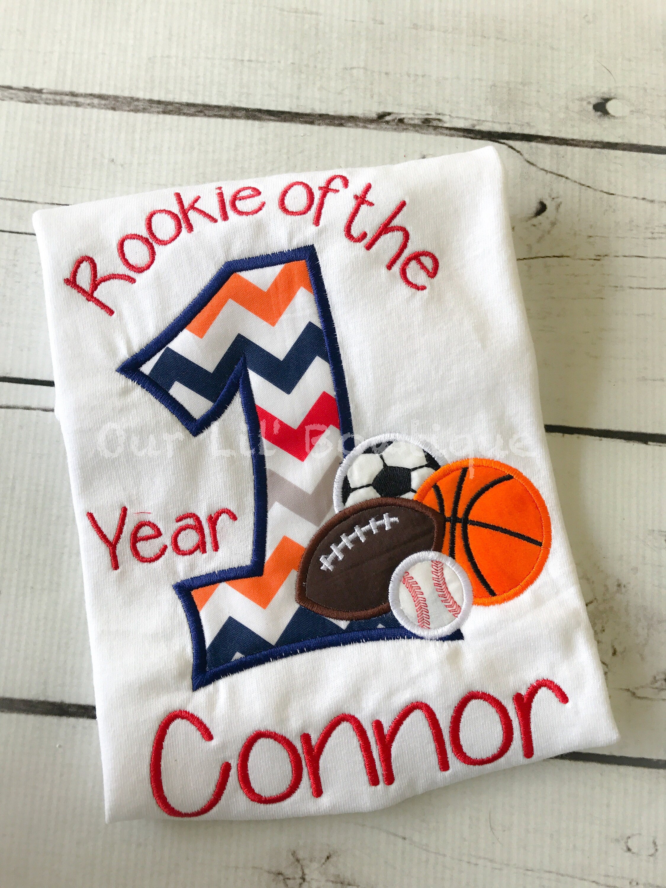 Personalized Rookie of the Year Birthday Shirt - Sports Raglan