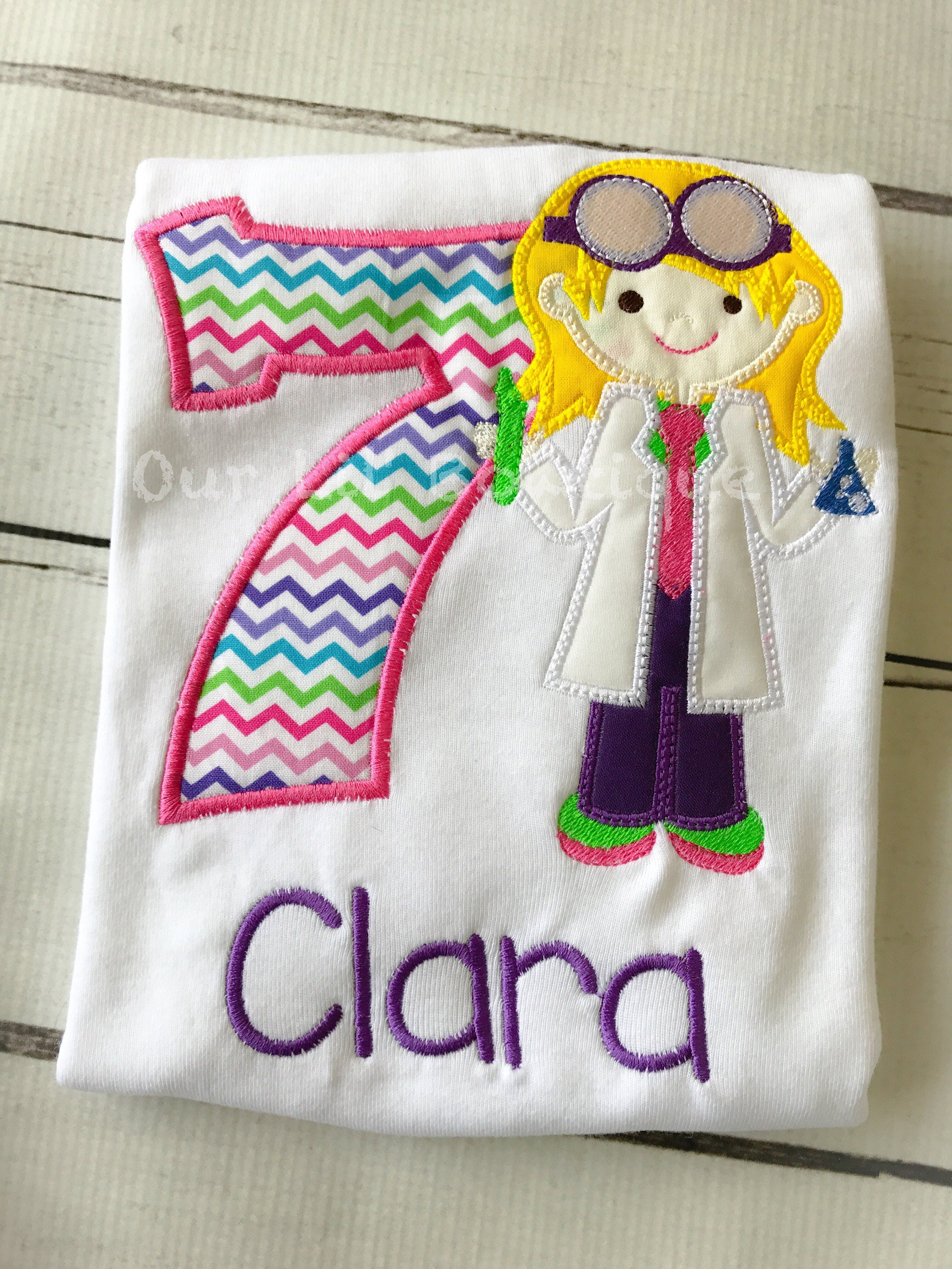 Personalized Scientist Birthday Shirt: Girl's Science Outfit