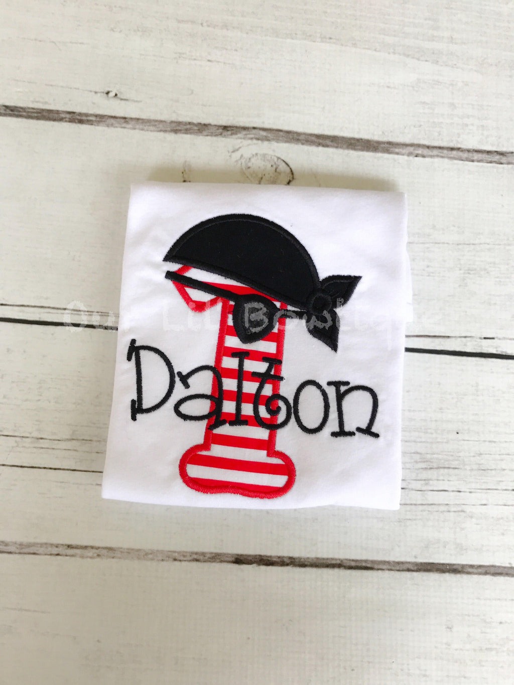 Personalized Pirate Birthday Applique Shirt