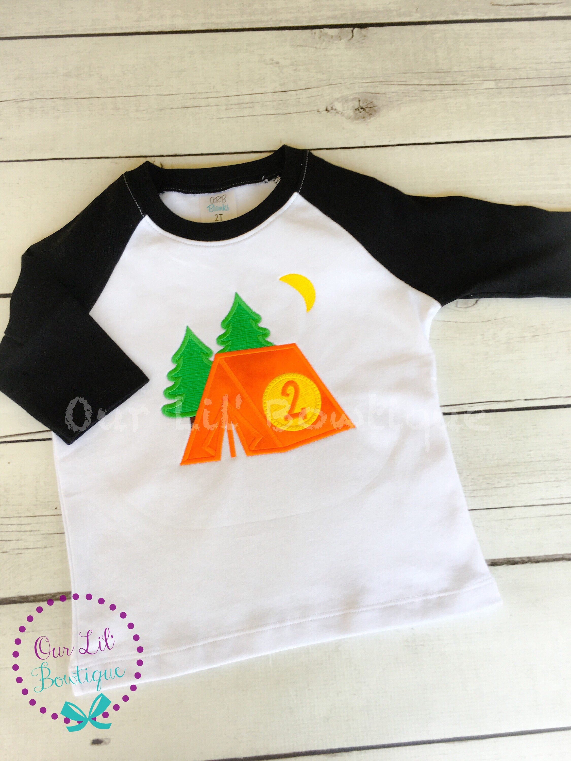 Campfire Birthday Shirt: Personalized Camping Party Tee
