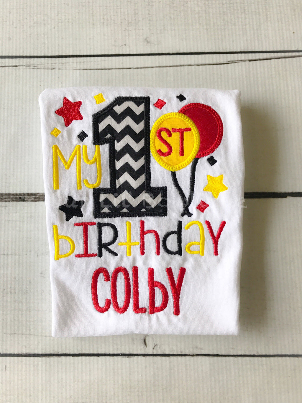 Personalized Boys Birthday Shirt: Balloons & Age