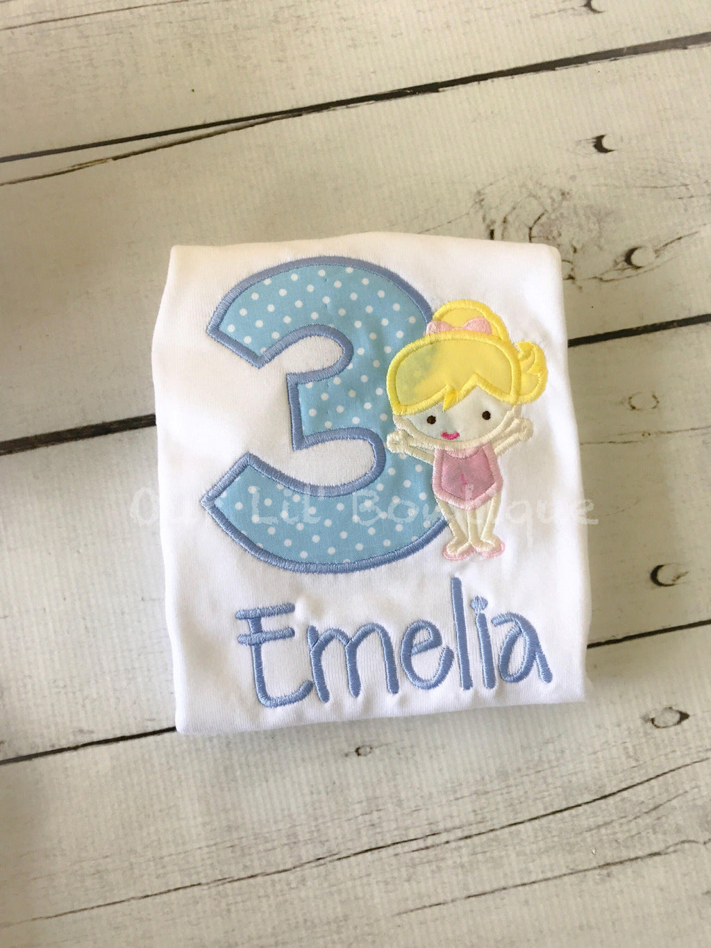 Gymnastics Birthday Shirt: Appliqued Personalized Outfit
