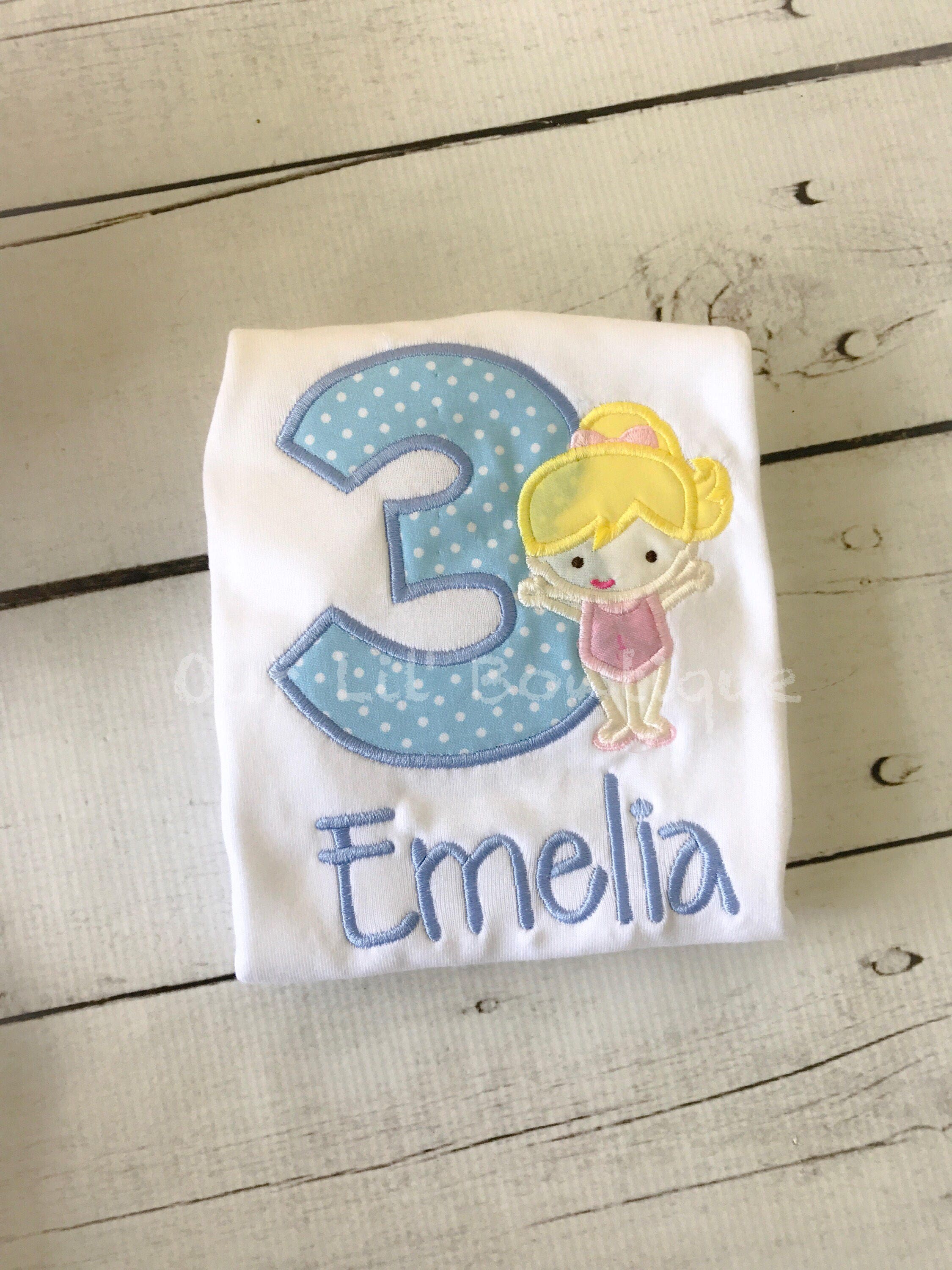 Gymnastics Birthday Shirt: Appliqued Personalized Outfit