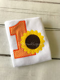 Sunflower 1st Birthday Shirt: Personalized Fall Birthday Bodysuit