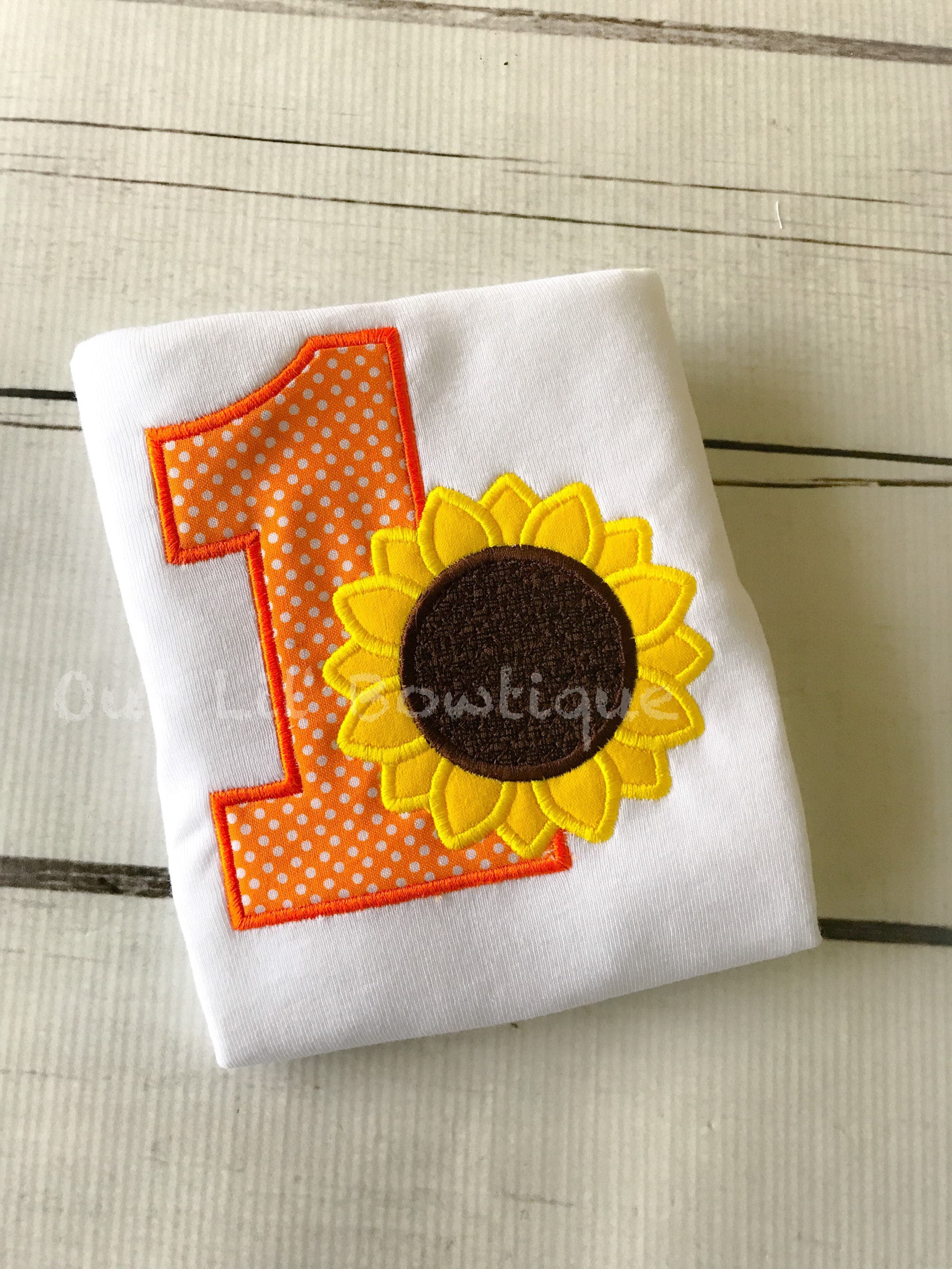 Sunflower 1st Birthday Shirt: Personalized Fall Birthday Bodysuit