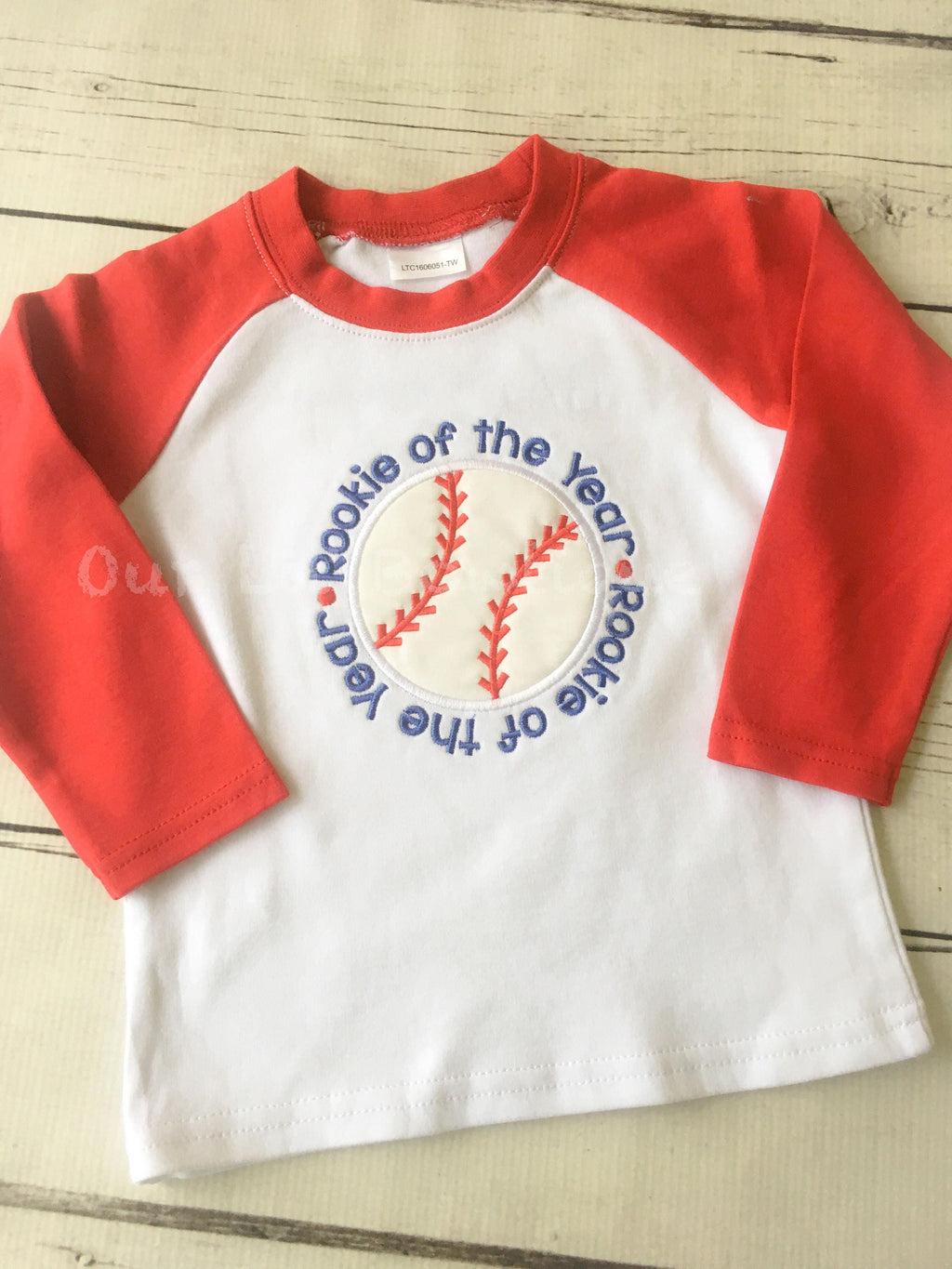 Personalized Rookie of the Year Raglan Baseball Shirt or Bodysuit