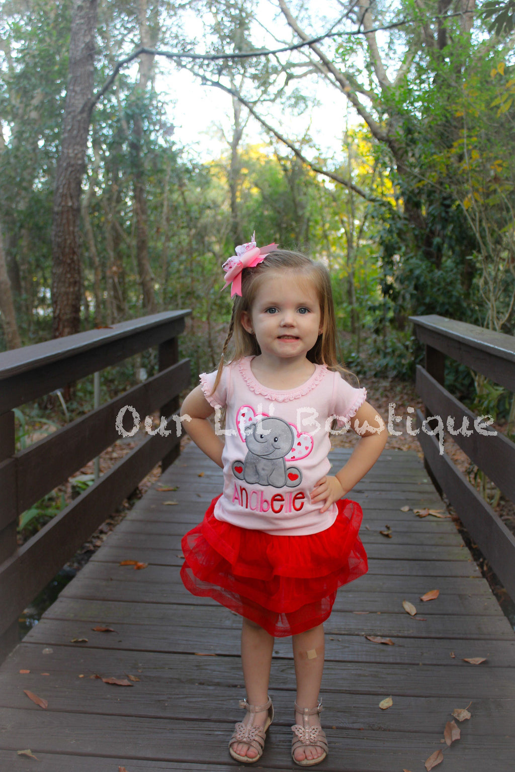 Personalized Valentine Elephant Applique Shirt