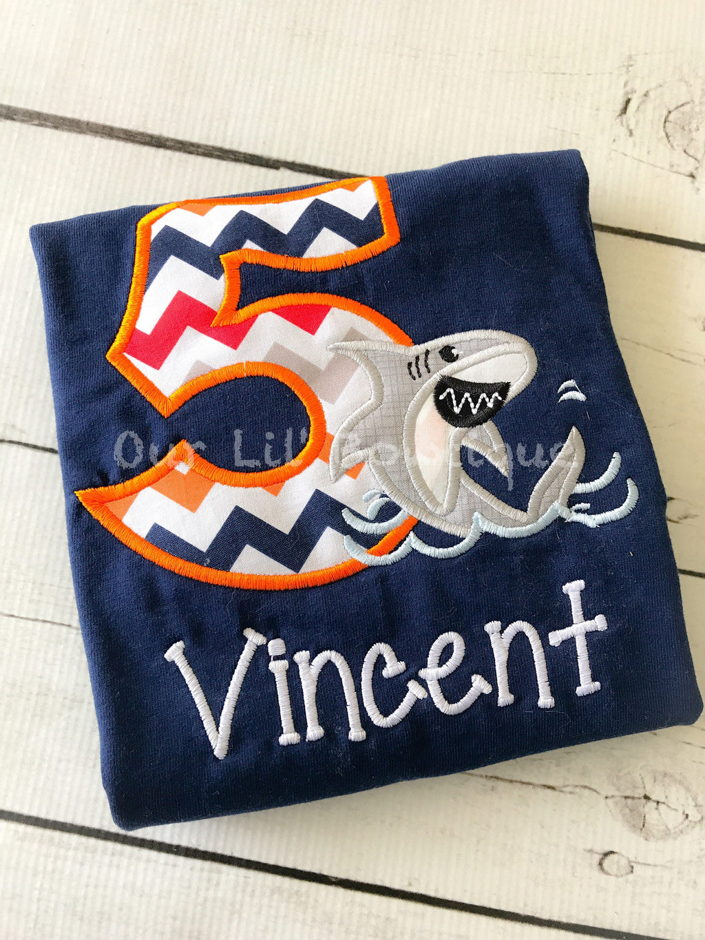 Personalized Shark Birthday Shirt: Under The Sea Applique