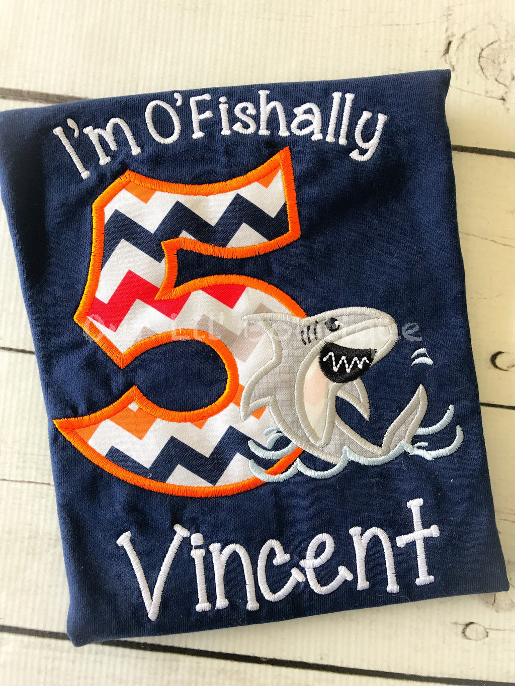 Personalized Shark Birthday Shirt: Under The Sea Applique
