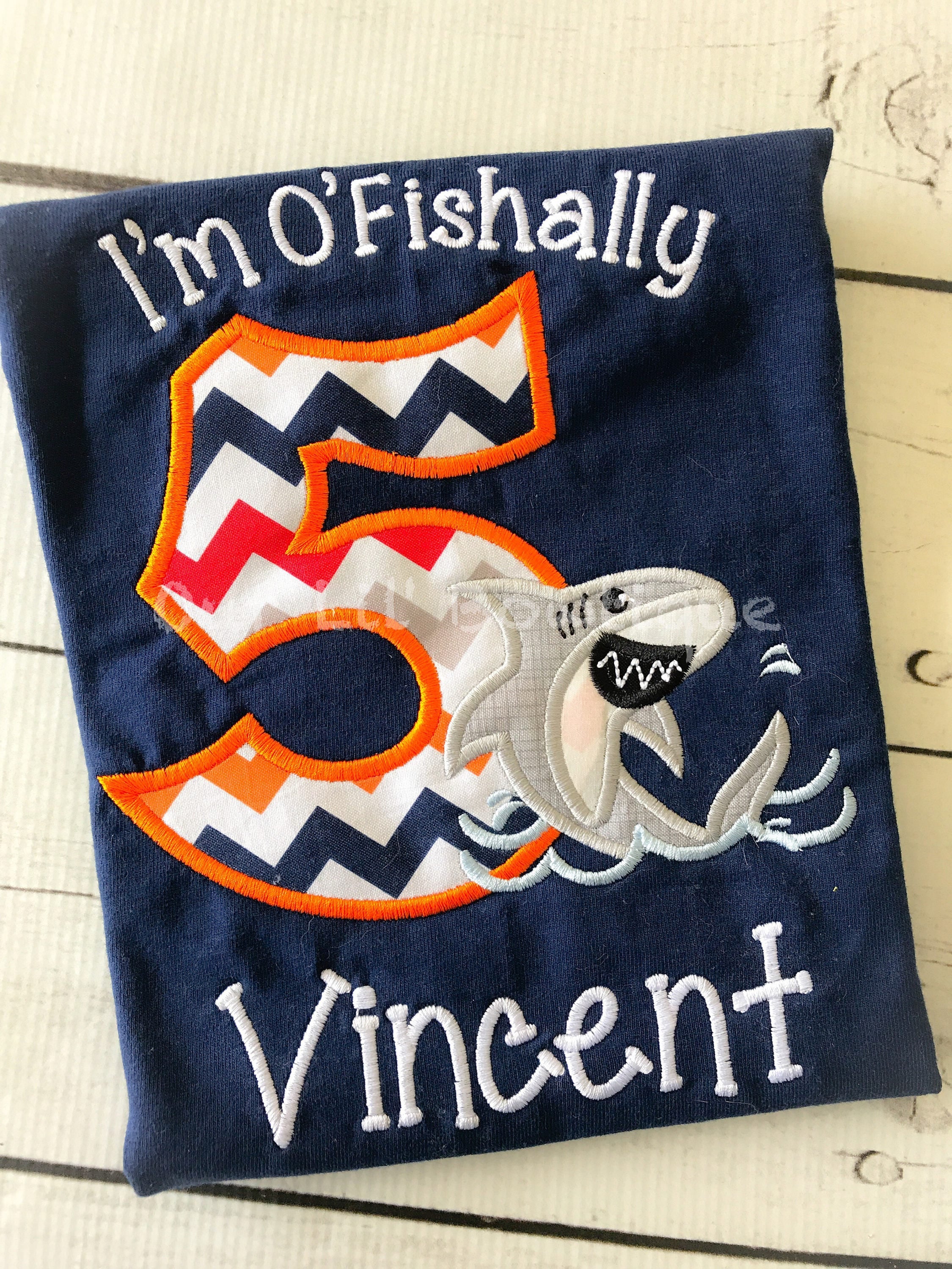 Personalized Shark Birthday Shirt: Under The Sea Applique