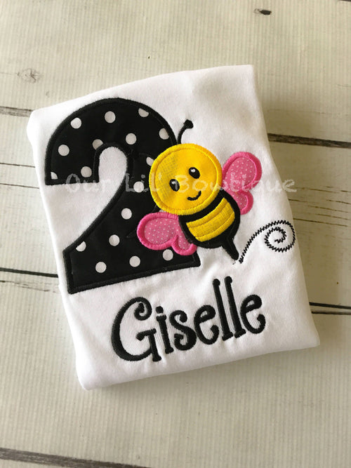 Bee 1st Birthday Shirt: Personalized Bumble Bee Applique