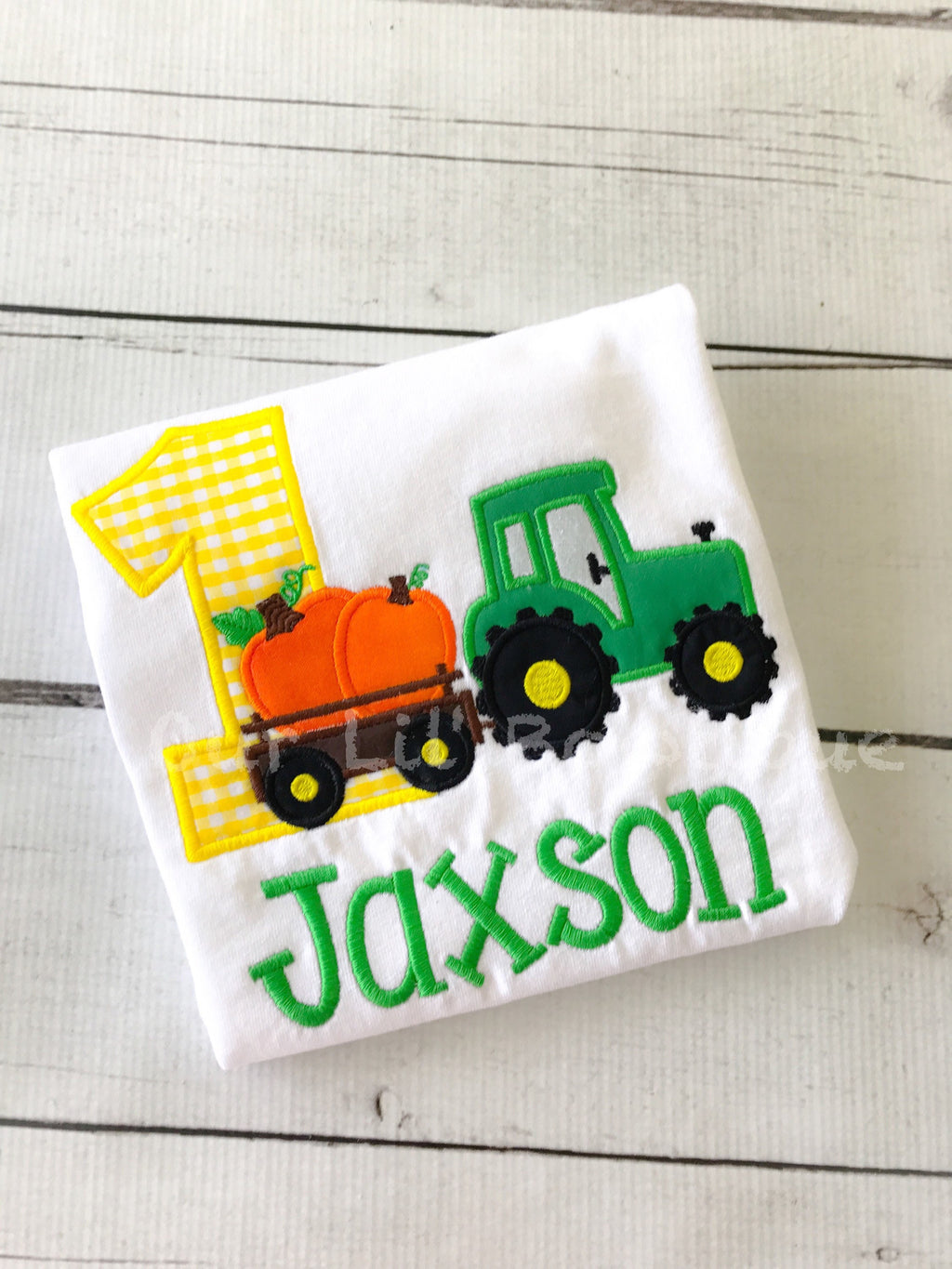 Embroidered Pumpkin Tractor Birthday Shirt - Boys Fall Outfit