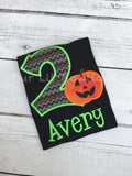 Personalized Halloween Birthday Shirt: Pumpkin Appliqué, Custom Age
