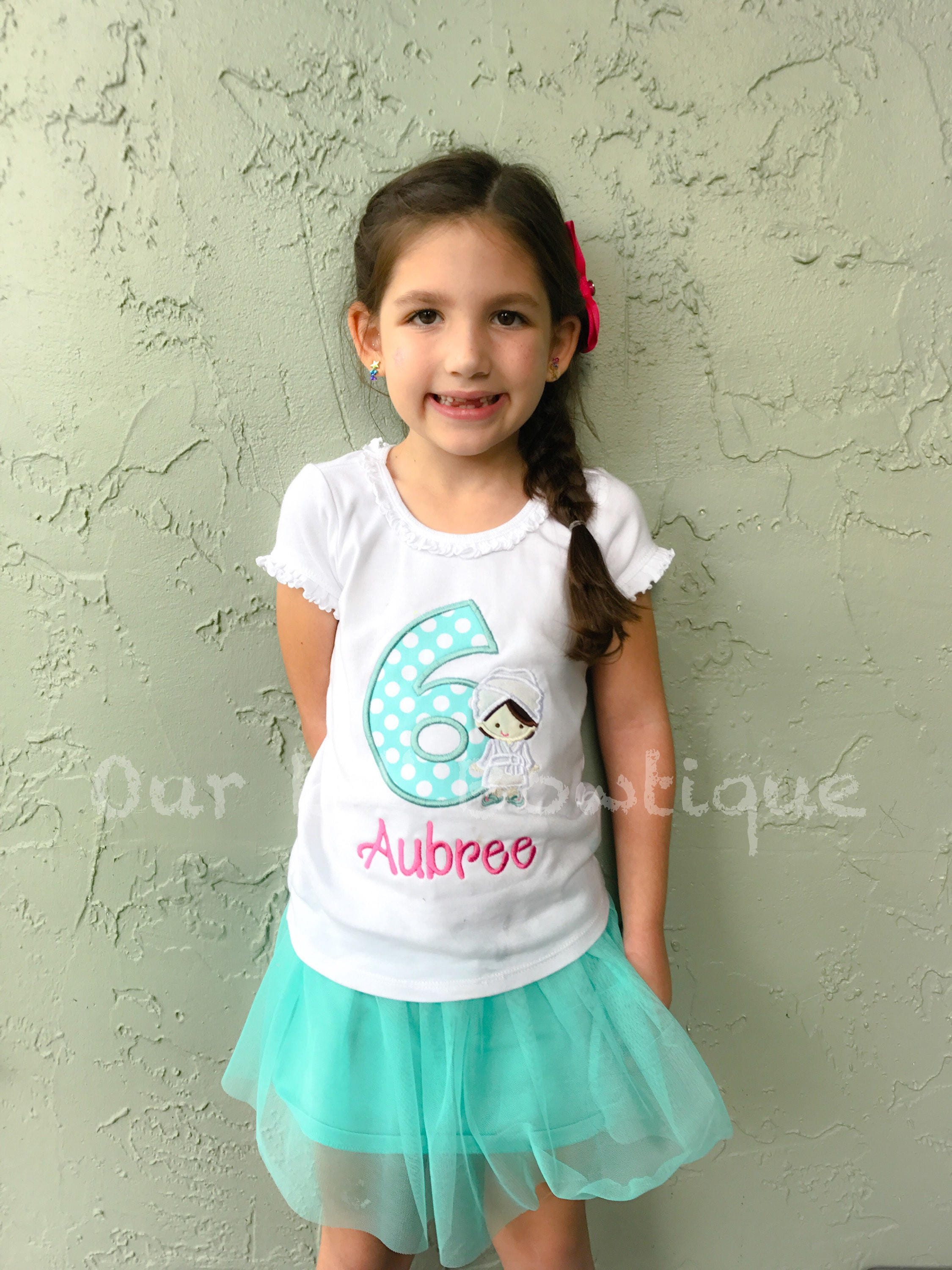 Personalized Spa Birthday Applique Shirt