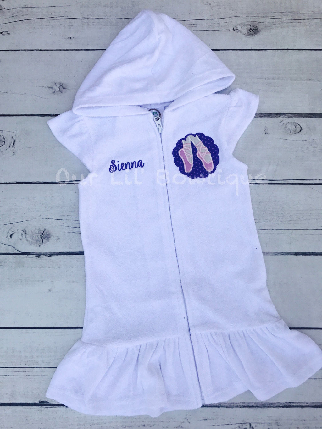 Personalized Terry Cloth Ballet Cover Up: Dance Costume, Bathing Suit