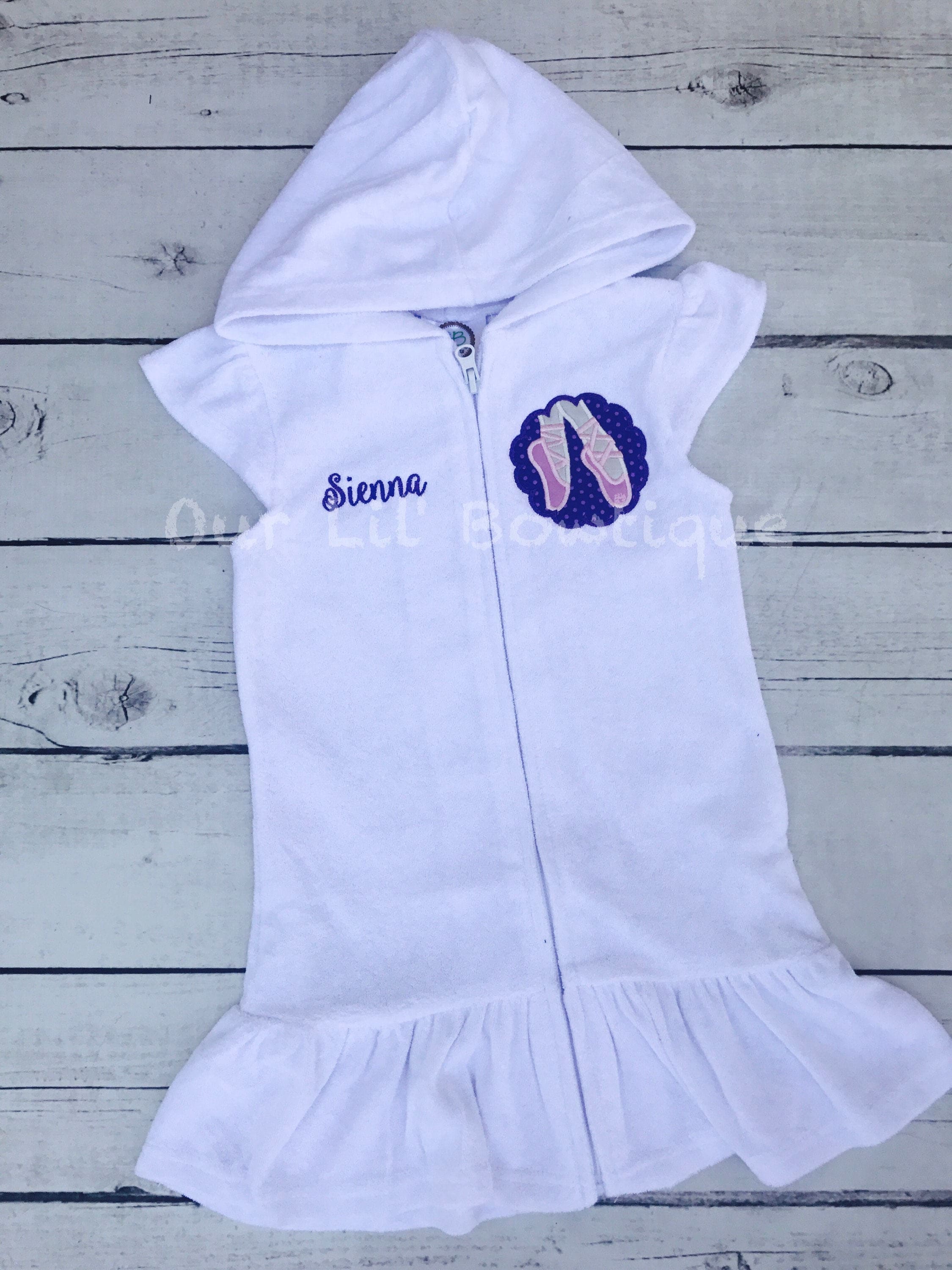 Personalized Terry Cloth Ballet Cover Up: Dance Costume, Bathing Suit