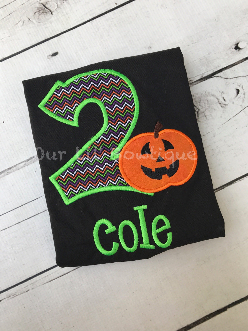 Personalized Halloween Birthday Shirt: Pumpkin Appliqué, Custom Age