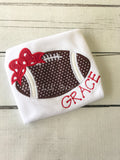Girls Football Shirt: Embroidered Bow, Team Spirit Outfit