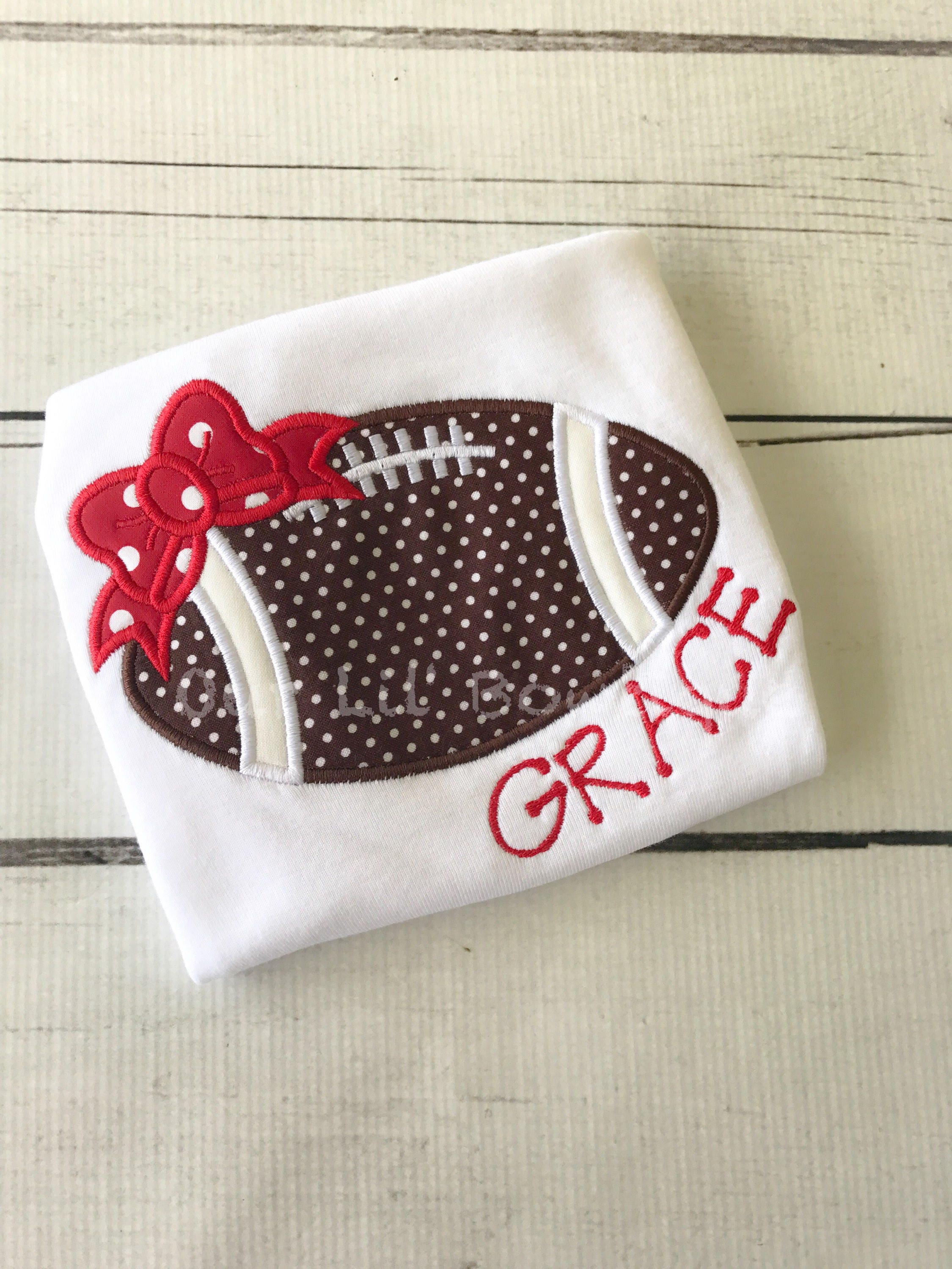 Girls Football Shirt: Embroidered Bow, Team Spirit Outfit