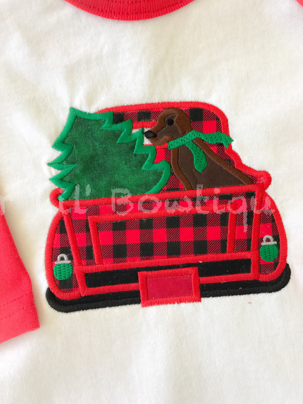 Old Christmas Truck - Boy's Christmas Truck- Christmas Tree - Boy Christmas Shirt - Toddler - Infant - Baby - Personalized Shirt - Raglan