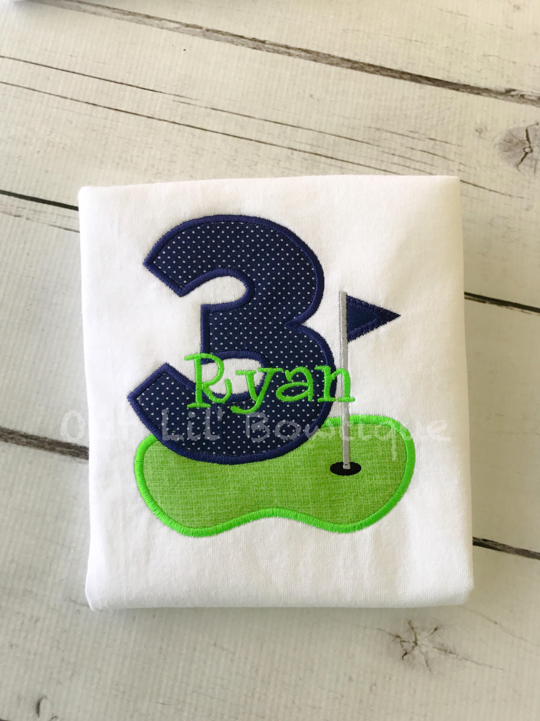 Personalized Golf Birthday Shirt - Embroidered Boy's Tee - Golf Shirt - Golf Birthday