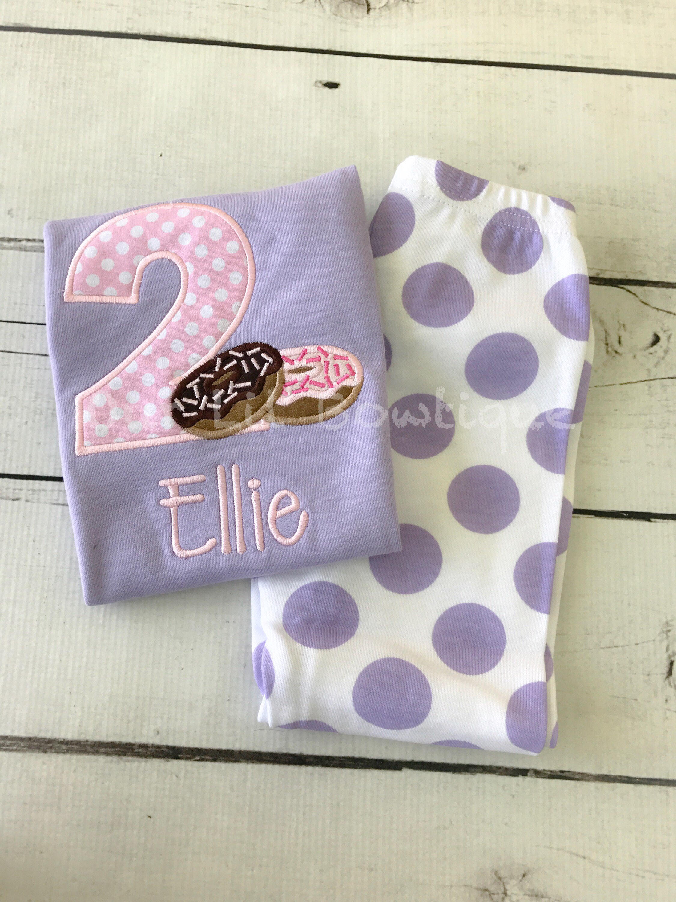 Donut Birthday Outfit: Personalized Appliqué Shirt & Pants