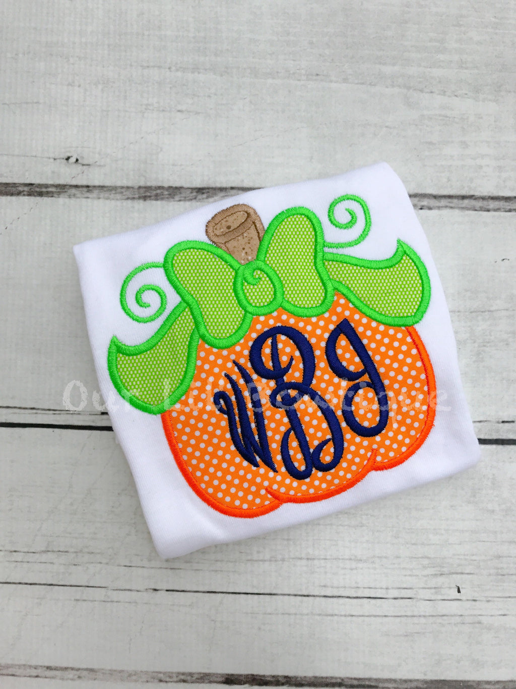 Girls Pumpkin Appliqué Shirt: Halloween Birthday Monogram
