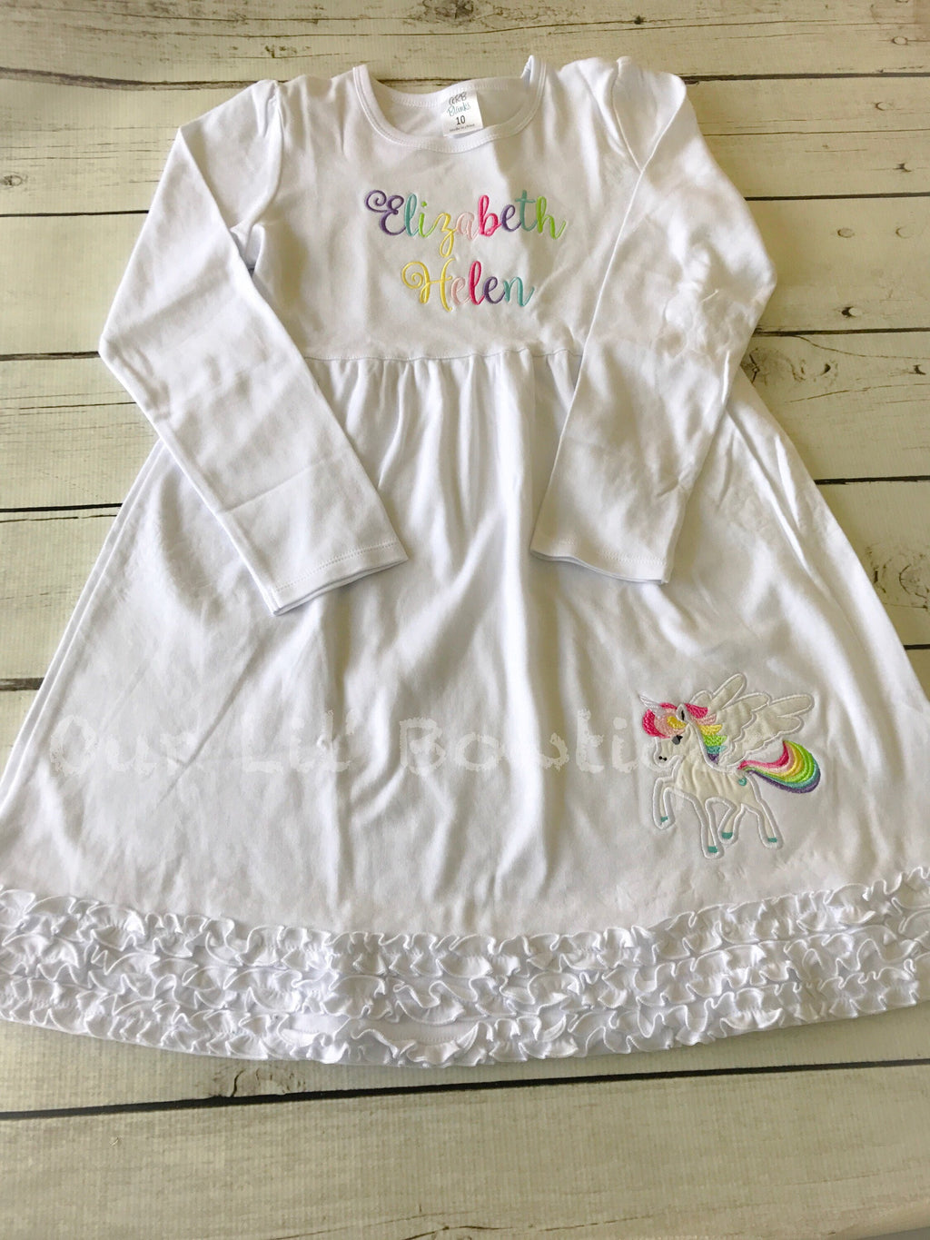 Personalized Unicorn Birthday Shirt: Gold Glitter Number, Rainbow Colors