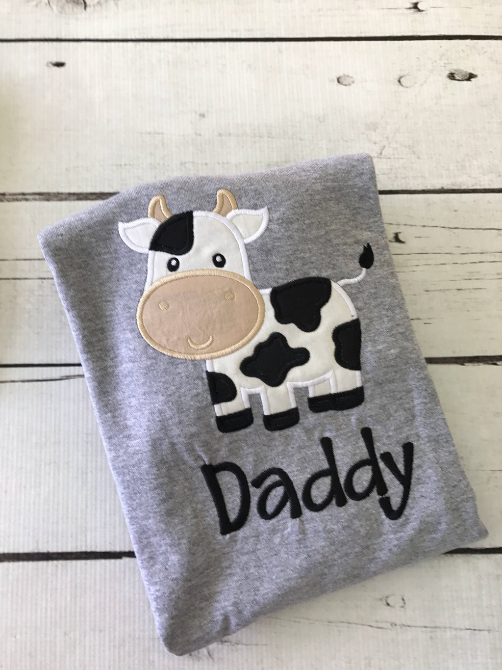 Cow Applique Shirt: Personalized Farm Birthday T-Shirt