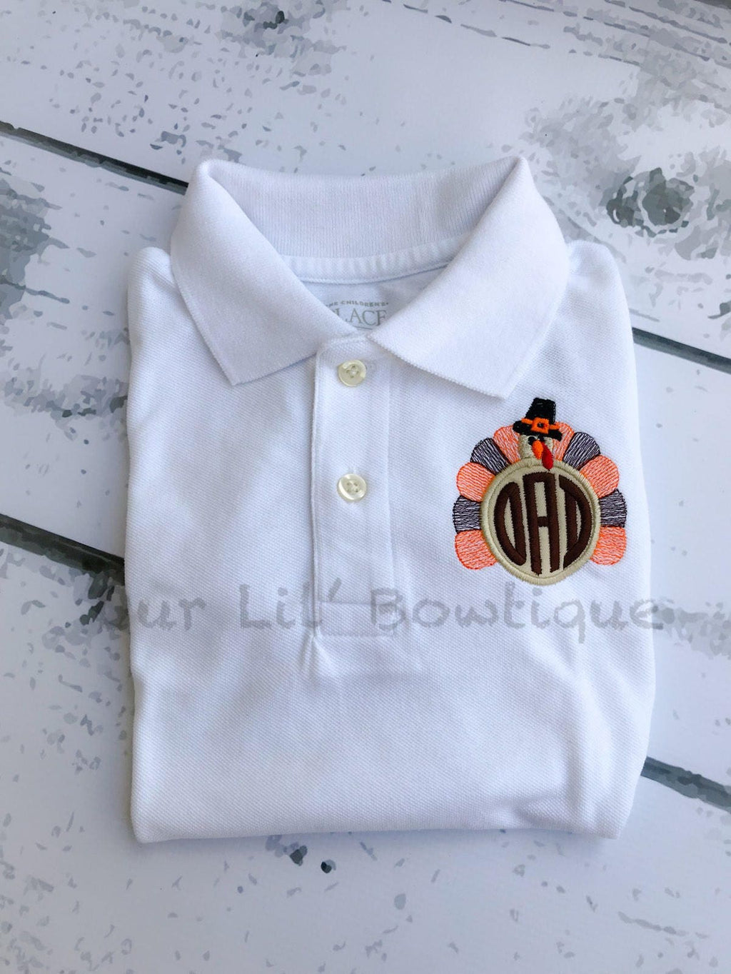 Turkey Polo - Thanksgiving Polo - Thanksgiving Turkey Polo - Turkey Monogram - Monogram - Boys Thanksgiving Shirt