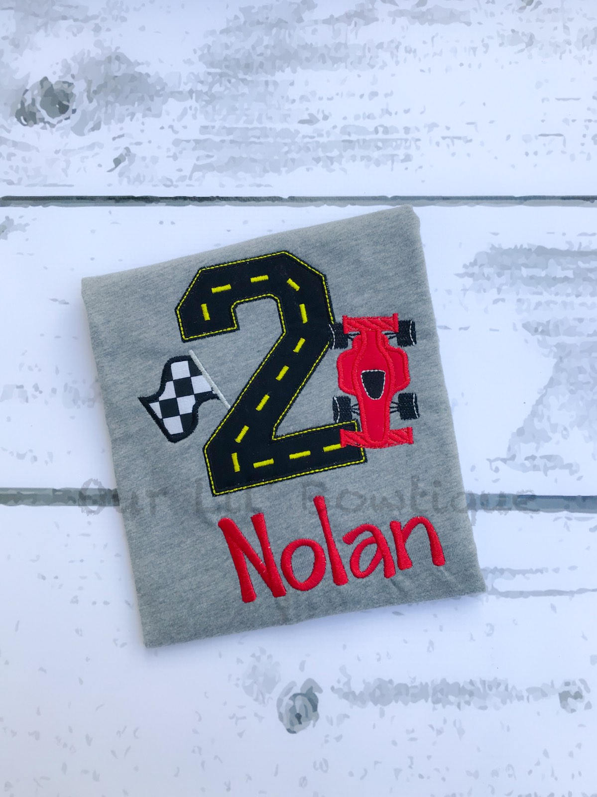 Personalized Race Car Birthday Shirt - Race Track Number Tee - Birthday Shirt