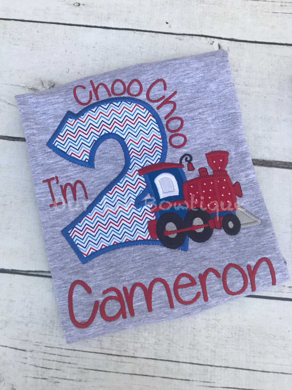 Choo Choo I'm 2 - Train Shirt - Train - Birthday - Boy Train Shirt - Personalized Train Shirt - Birthday Train - Boy Train Shirt