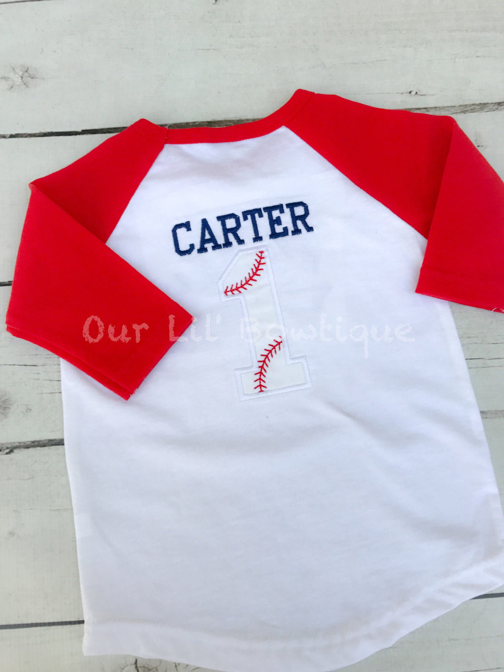 Rookie Year Baseball Birthday Shirt - Personalized Raglan