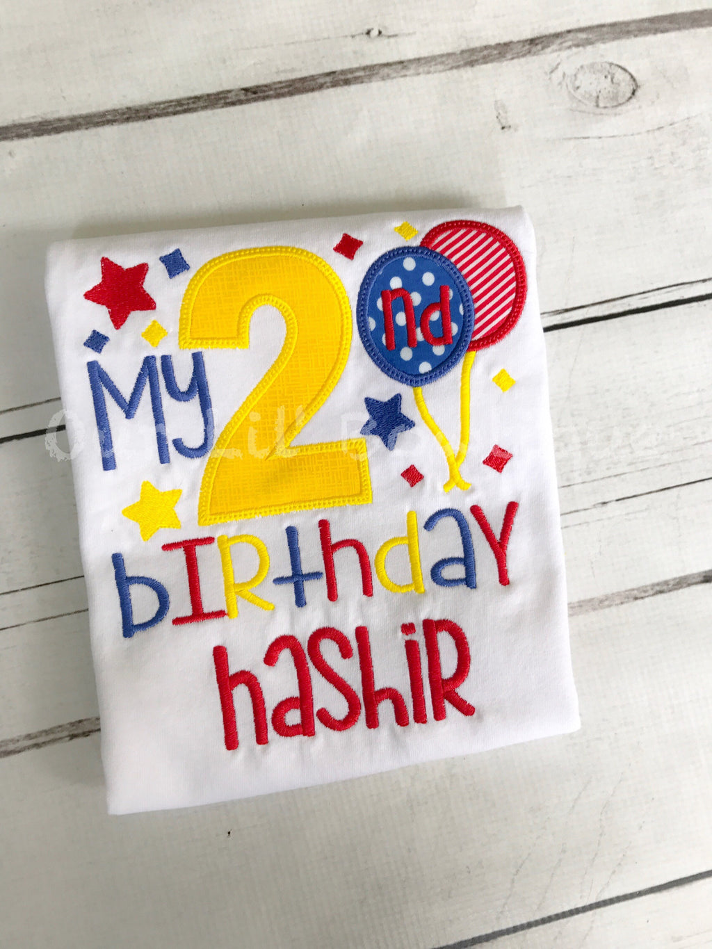Personalized Boys Birthday Shirt: Embroidered Balloons, Custom Age