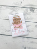 Girls Christmas Shirt: Ballerina Gingerbread Applique