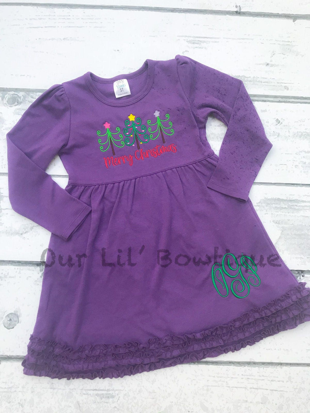 Personalized Christmas Dress - Christmas Tree Dress - Christmas Trees - Christmas Dress - Monogrammed Christmas Dress - Christmas - Girls