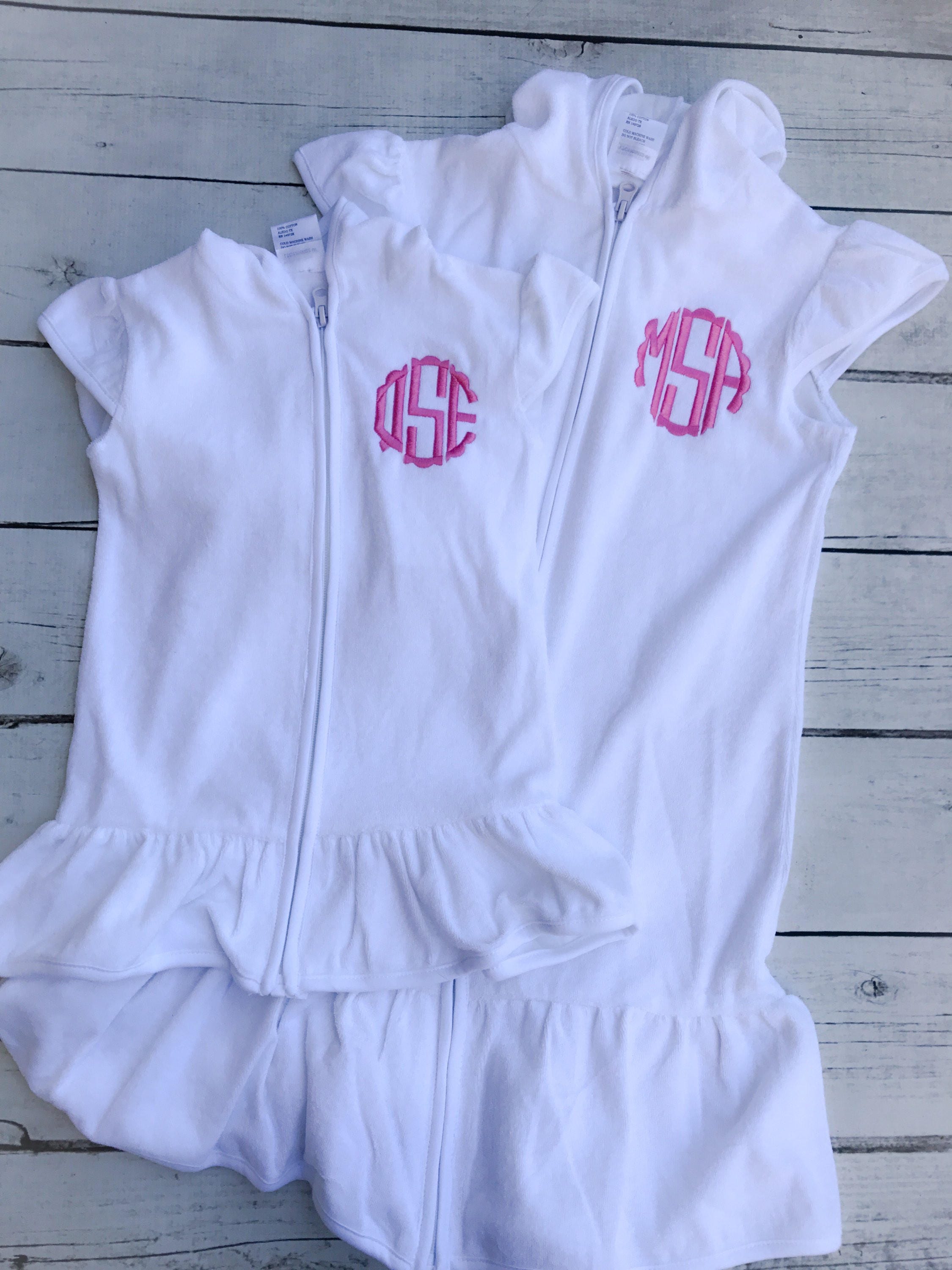 Personalized Terry Cloth Hooded Cover-Up: Monogrammed Bathing Suit for Baby or Toddler