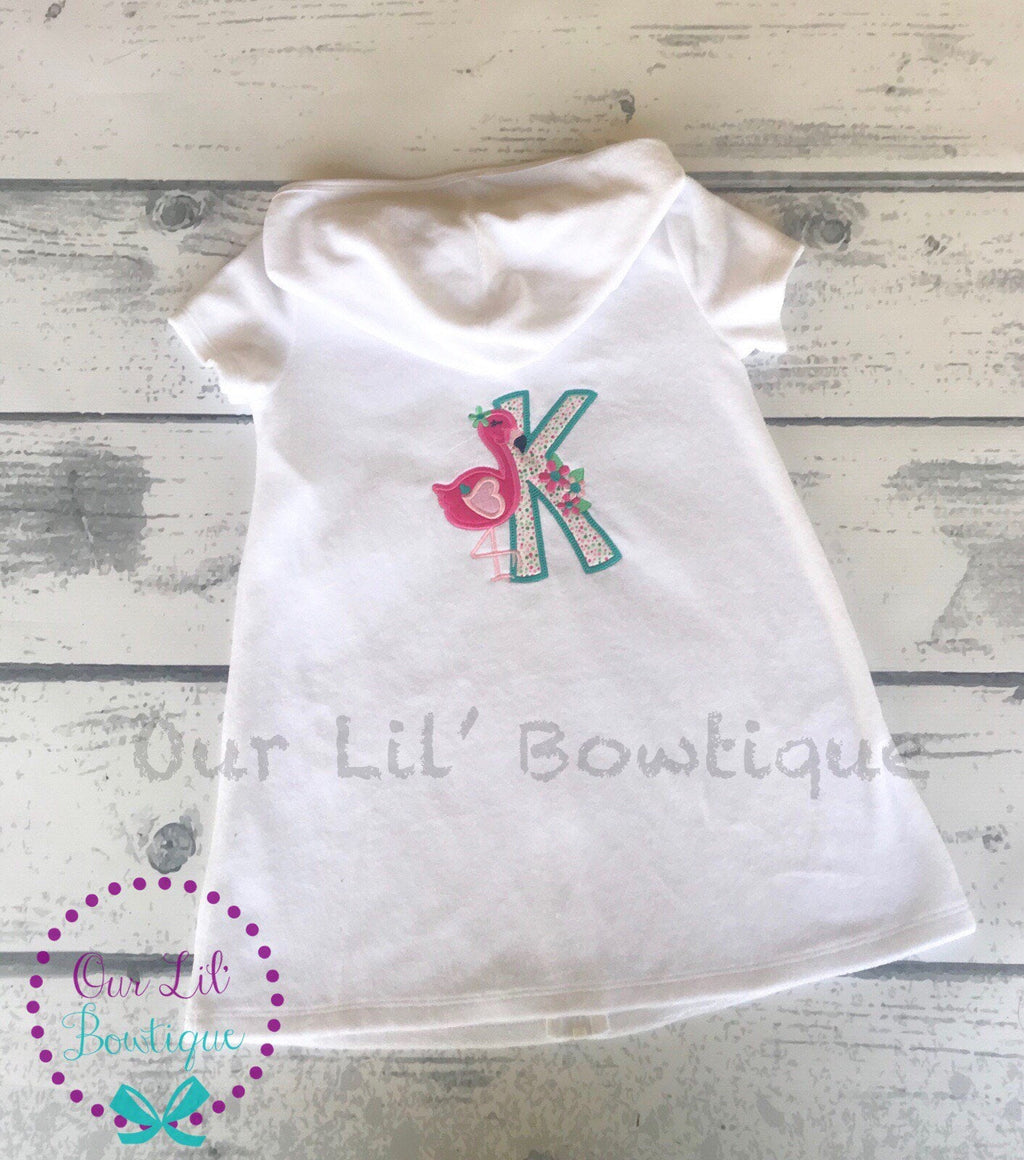 Personalized Flamingo Terry Cloth Cover Up: Toddler Swim, Dance